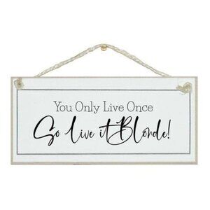 Crafty Clara - "You Only Live Once" Made with MDF Hanging Sign